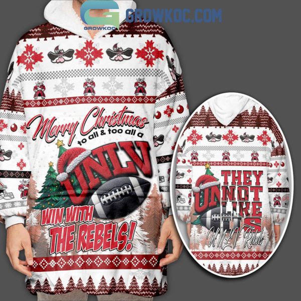 Ole Miss Rebels Win With Us They Not Like Us Christmas Oodie Hoodie Blanket