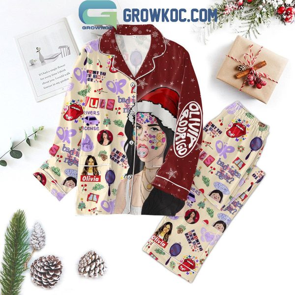 Olivia Rodrigo I Want Get Him Back Merry Christmas Polyester Pajamas Set