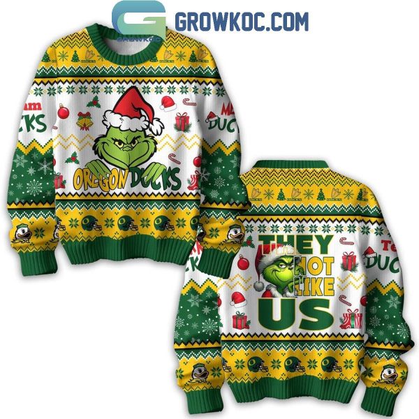 Oregon Ducks Christmas They Not Like Us The Grinch Ugly Sweater