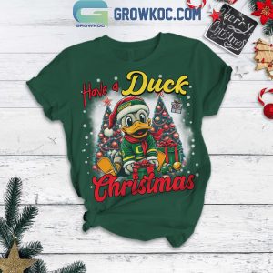 Oregon Ducks Football Have A Duck Christmas 2024 Fleece Pajamas Set