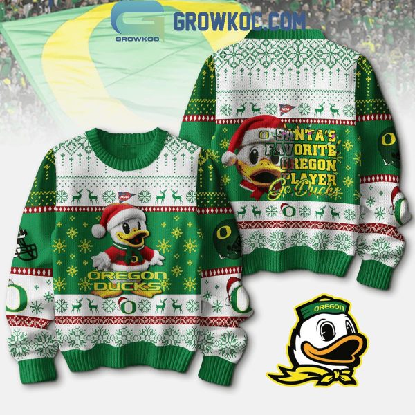 Oregon Ducks Santa’s Favorite Oregon Player Christmas Ugly Sweater