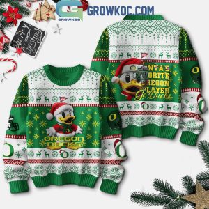 Oregon Ducks Santa’s Favorite Oregon Player Christmas Ugly Sweater