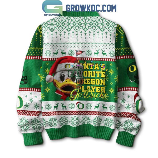 Oregon Ducks Santa’s Favorite Oregon Player Christmas Ugly Sweater