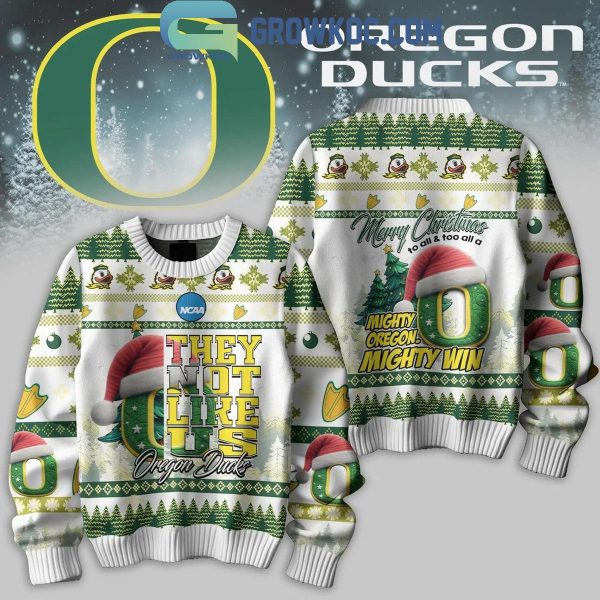 Oregon Ducks They Not Like Us Merry Christmas To All Ugly Sweater