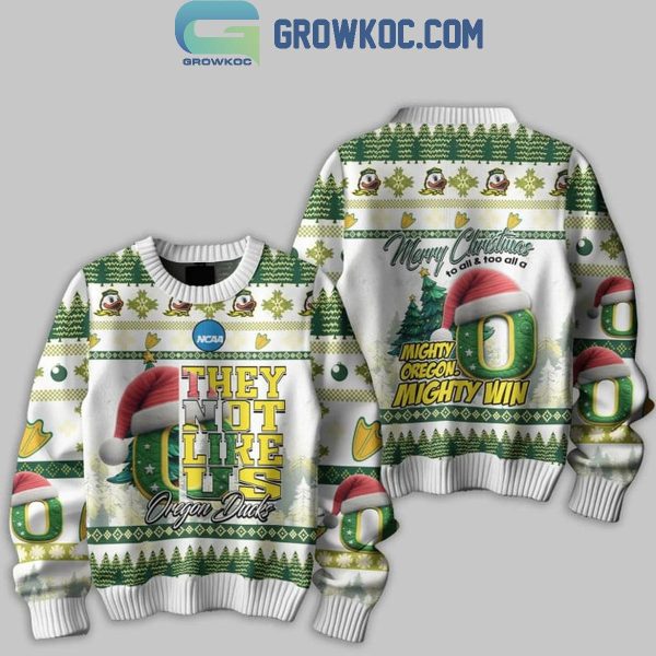 Oregon Ducks They Not Like Us Merry Christmas To All Ugly Sweater