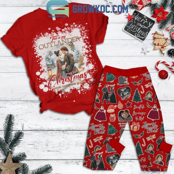 Outlander This Is My Christmas Movie Watching Shirt Fleece Pajamas Set