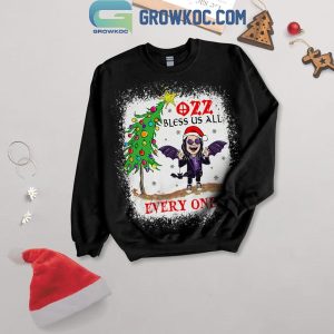 Ozzy Osbourne Bless Us All Everyone Christmas 2024 Fleece Pajamas Set Long Sleeve