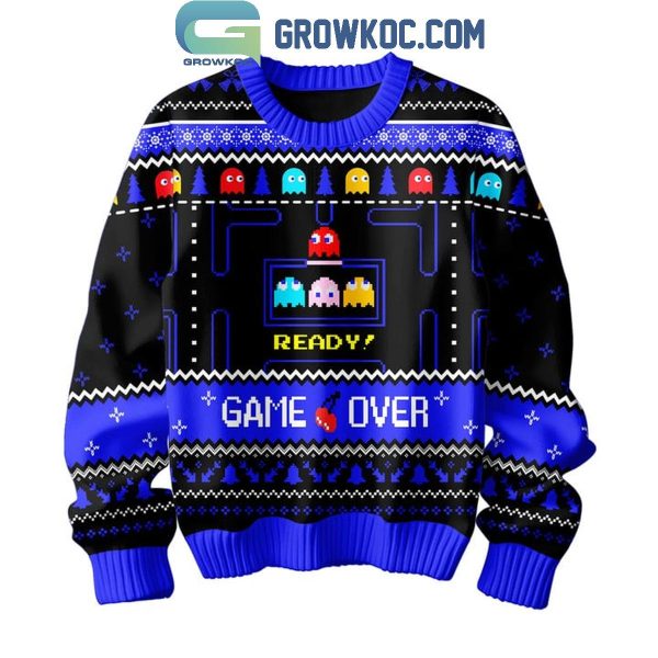 Pac-Man Ready 2024 Game Over Christmas Ugly Sweater