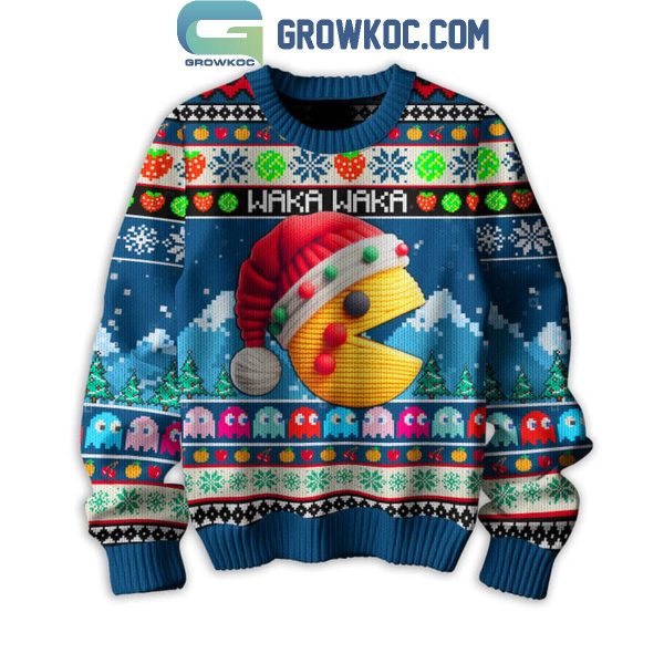 Pac-Man Waka Waka 2024 Christmas Ugly Sweater