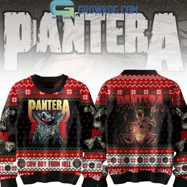 Pantera Cowboy From Hell Christmas Ugly Sweater