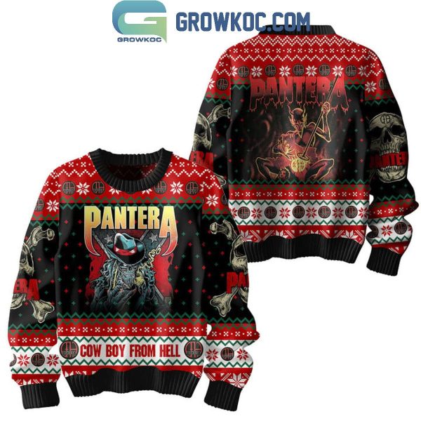 Pantera Cowboy From Hell Christmas Ugly Sweater