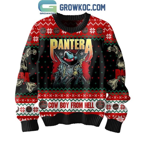 Pantera Cowboy From Hell Christmas Ugly Sweater