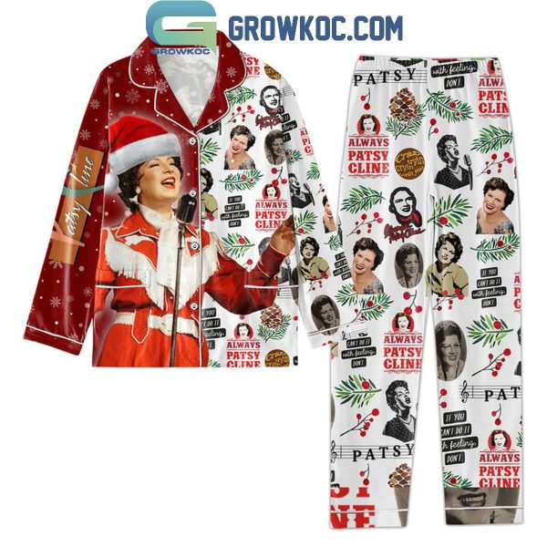 Patsy Cline Crazy Tryin’ Cryin’ Lovin’ You Christmas Polyester Pajamas Set