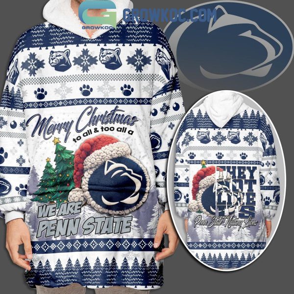 Penn State Nittany Lions Merry Christmas To All Not Like Us Oodie Hoodie Blanket