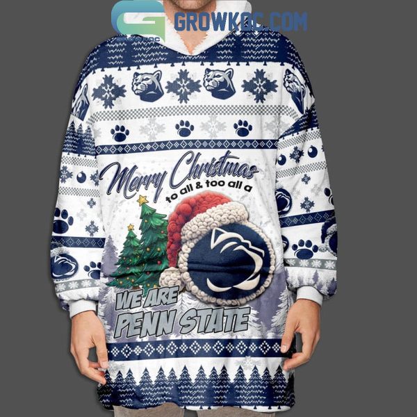 Penn State Nittany Lions Merry Christmas To All Not Like Us Oodie Hoodie Blanket