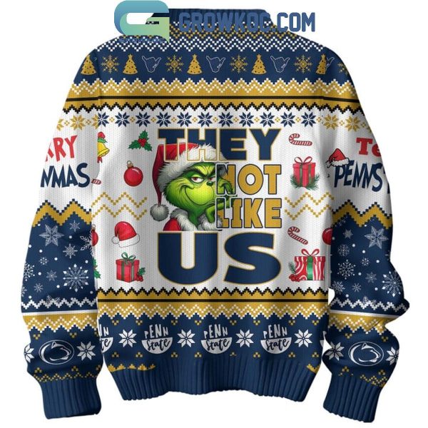 Penn State Nittany Lions The Grinch Not Like Us Merry Christmas Ugly Sweater