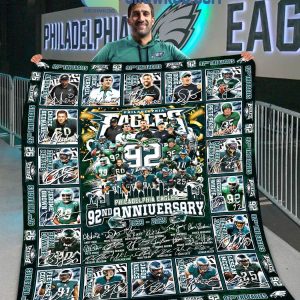 Philadelphia Eagles 92nd Anniversary 1933-2025 The Memories Fleece Blanket Quilt