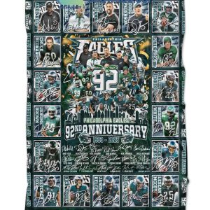 Philadelphia Eagles 92nd Anniversary 1933-2025 The Memories Fleece Blanket Quilt