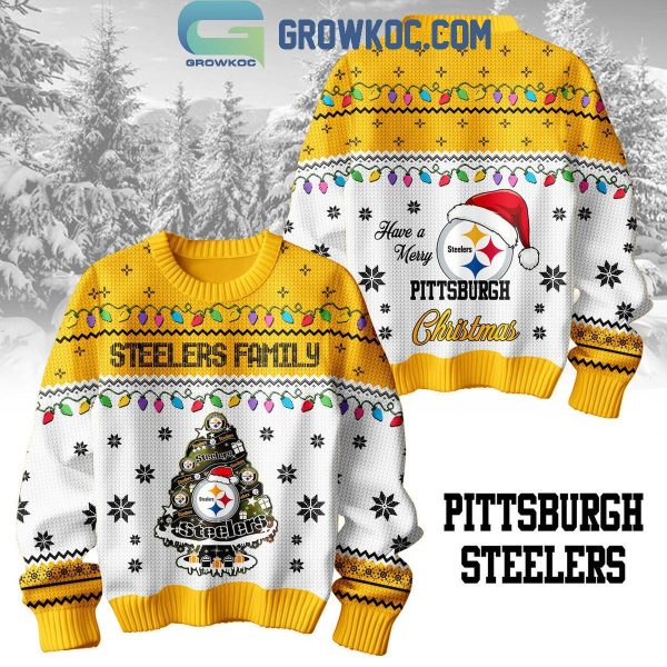 Pittsburgh Steelers Family Have A Merry Christmas 2024 Ugly Sweater