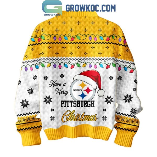 Pittsburgh Steelers Family Have A Merry Christmas 2024 Ugly Sweater