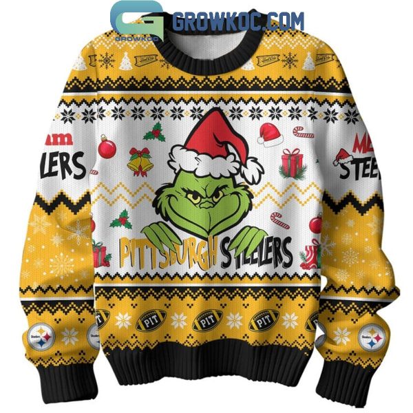 Pittsburgh Steelers Steel The Season Happy Holidays The Grinch 2024 Ugly Sweater