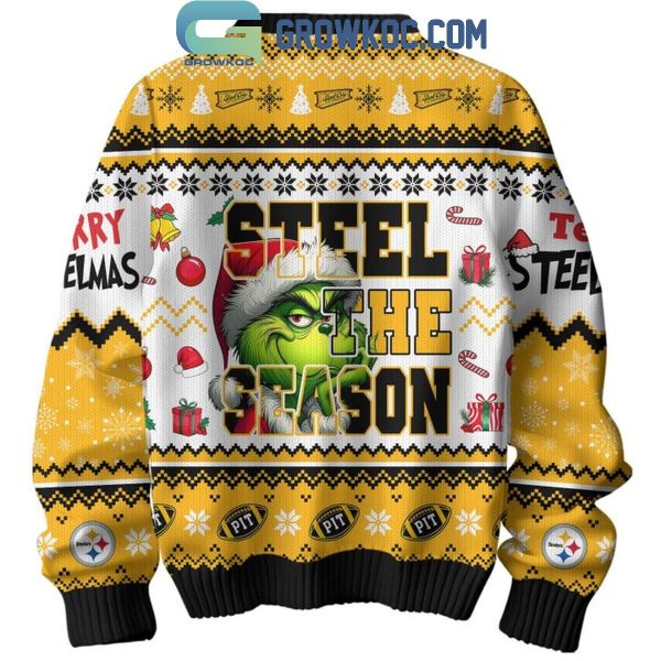 Pittsburgh Steelers Steel The Season Happy Holidays The Grinch 2024 Ugly Sweater