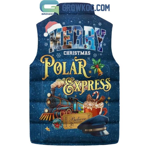 The Polar Express 2024 Merry Christmas Sleeveless Puffer Jacket