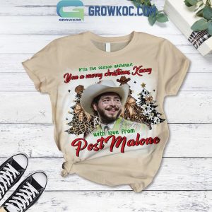 Post Malone Wishing You A Merry Christmas With Love 2024 Fleece Pajamas Set