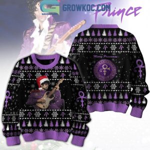 Prince Merry Purple Rain Christmas Ugly Sweater