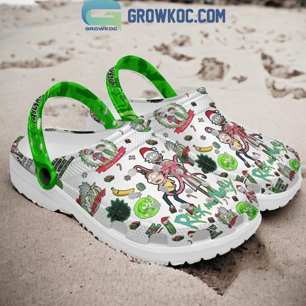 Rick And Morty Merry Christmas And Happy New Year 2025 Personalized Crocs Clogs