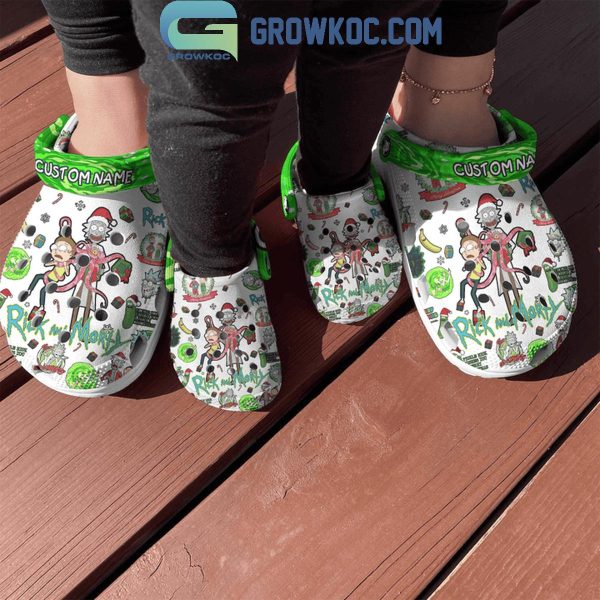 Rick And Morty Merry Christmas And Happy New Year 2025 Personalized Crocs Clogs