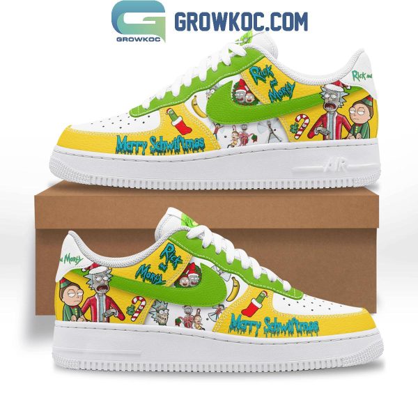 Rick And Morty Merry Christmas Schwiftmas And Happy New Years Air Force 1 Shoes