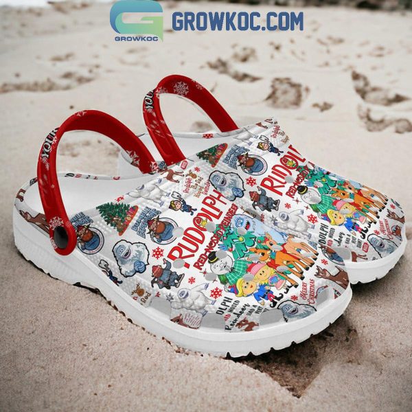 Rudolph Red-Nosed Reindeer Merry Christmas Personalized Crocs Clogs