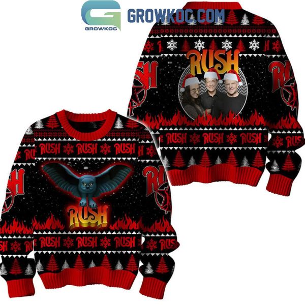 Rush Merry 2024 Christmas Happy Holidays Ugly Sweater