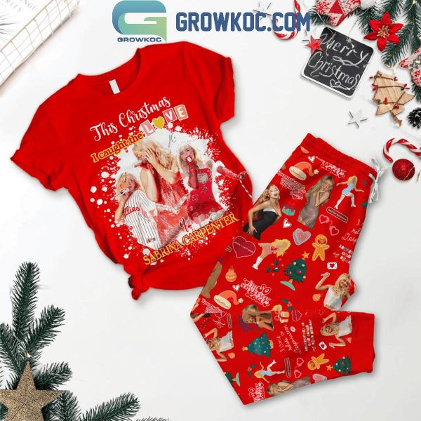 Sabrina Carpenter Caught Love In Christmas 2024 Fleece Pajamas Set