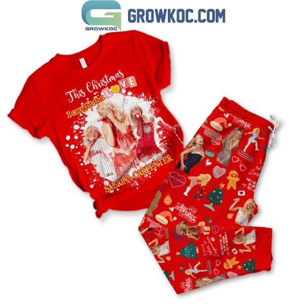 Sabrina Carpenter Caught Love In Christmas 2024 Fleece Pajamas Set