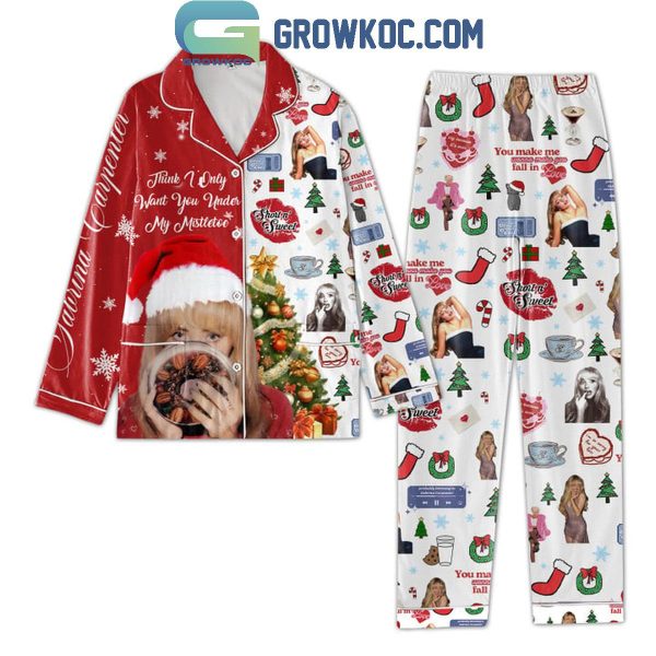 Sabrina Carpenter Think I Only Want You Under My Mistletoe Polyester Pajamas Set