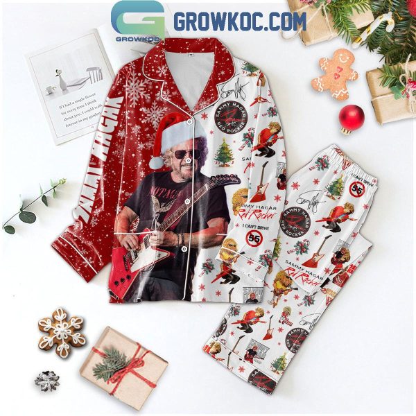 Sammy Hagar Red Rocker In Christmas Polyester Pajamas Set