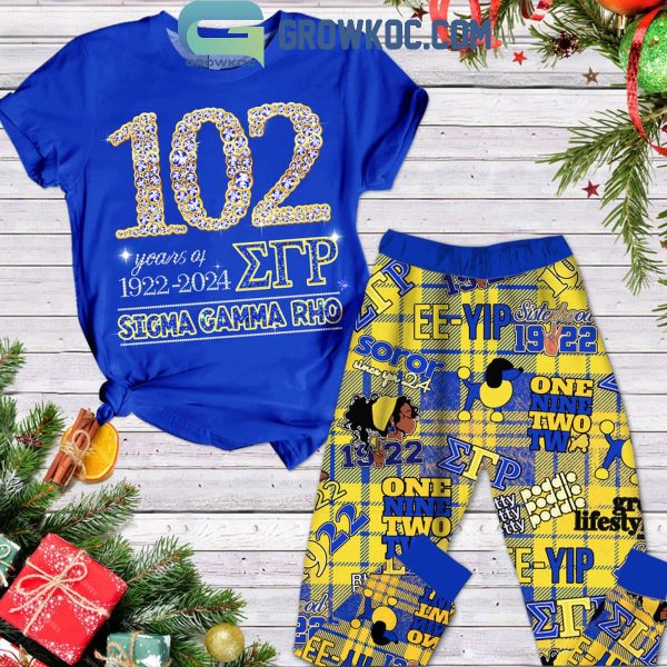 Sigma Gamma Rho 102 Years 1922-2024 Christmas Fleece Pajamas Set