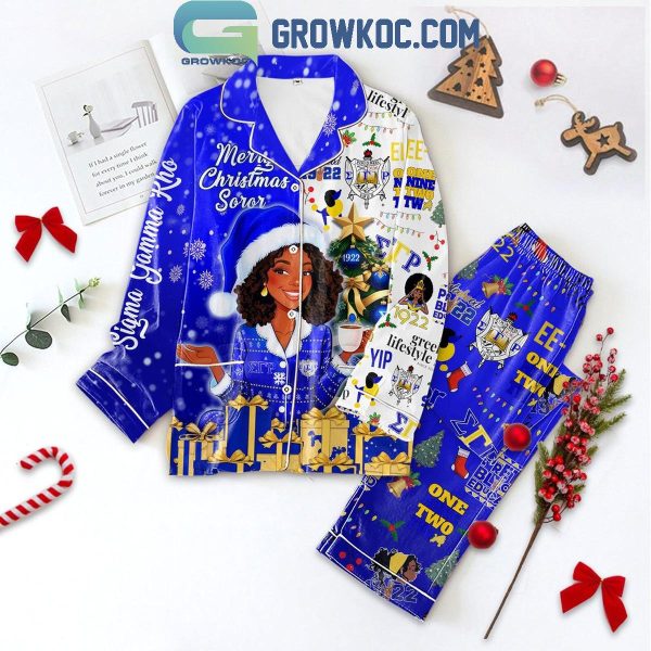 Sigma Gamma Rho Merry Christmas Soror 2024 Polyester Pajamas Set