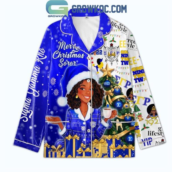 Sigma Gamma Rho Merry Christmas Soror 2024 Polyester Pajamas Set