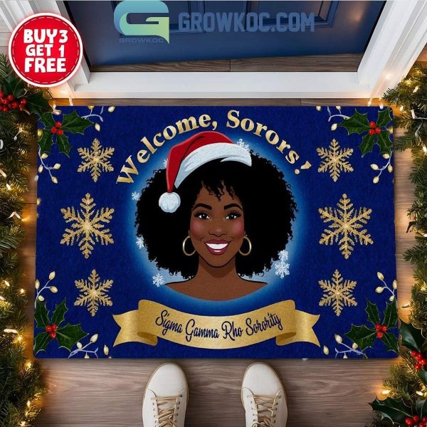 Sigma Gamma Rho Sorority Season’s Greetings Welcome Sorors Doormat