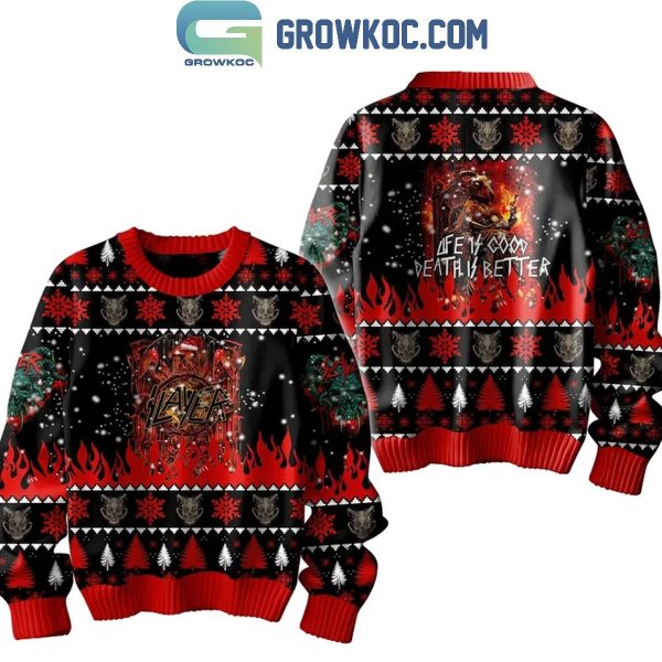 Slayer 2024 Christmas Life Is Cool Death Is Better Ugly Sweater