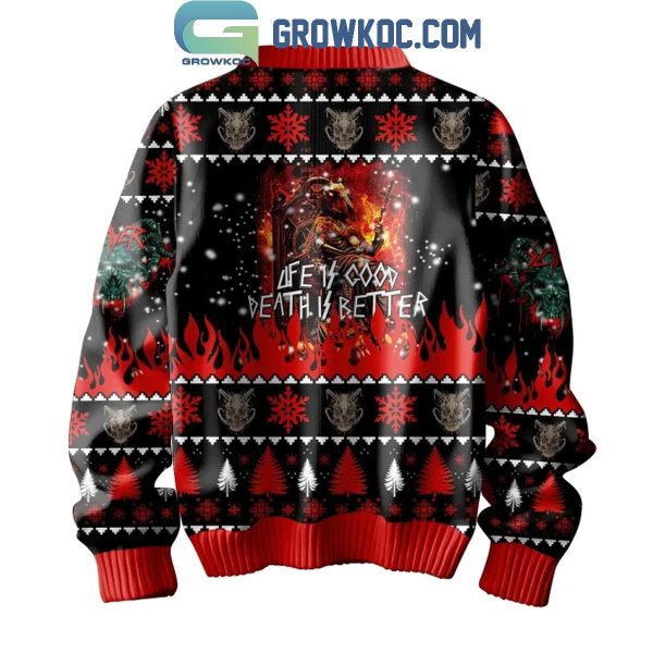 Slayer 2024 Christmas Life Is Cool Death Is Better Ugly Sweater