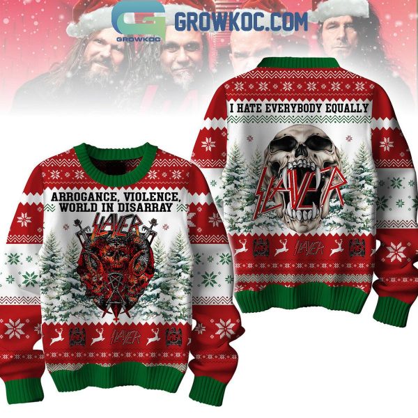 Slayer I Hate Everybody Equally Christmas Ugly Sweater