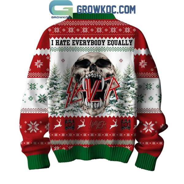 Slayer I Hate Everybody Equally Christmas Ugly Sweater