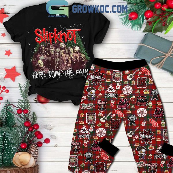 Slipknot Here Come The Pain Christmas Xmas 2024 Fleece Pajamas Set