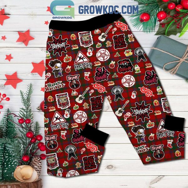 Slipknot Here Come The Pain Christmas Xmas 2024 Fleece Pajamas Set