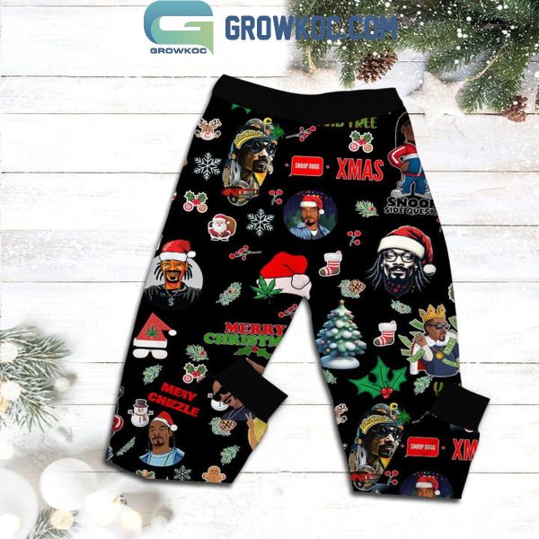 Snoop Dogg Santa Baby Put Him Under Christmas Tree Xmas Fleece Pajamas Set