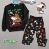 Snoopy Merry Christmas Team Snoopy Fleece Pajamas Set Long Sleeve